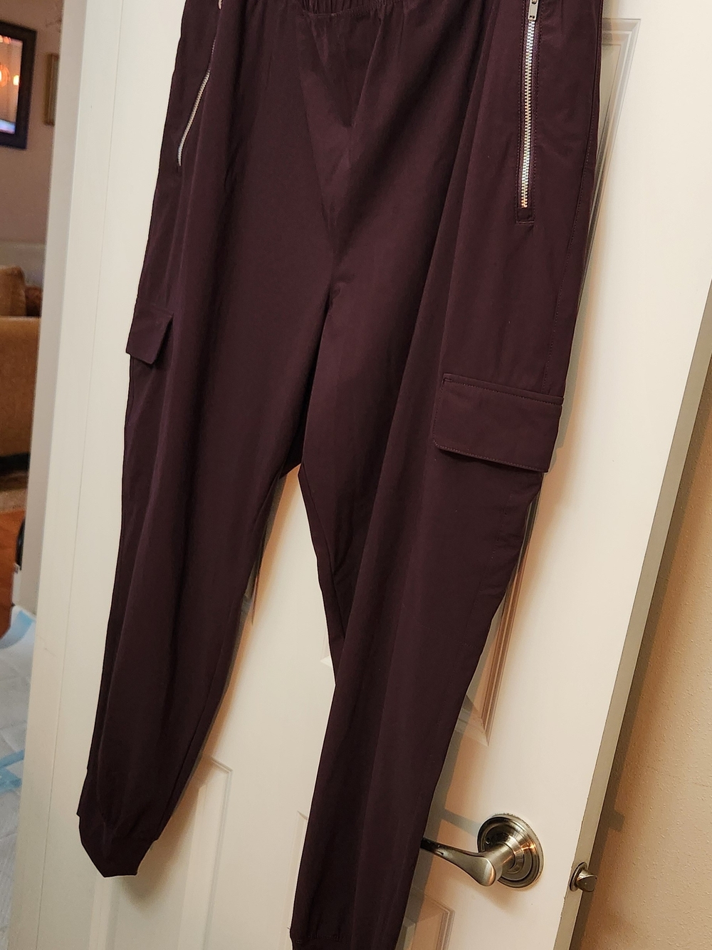 Sleektech Go Dry, Women's, SIZE XL. Burgundy Cargo Jogger Pants.